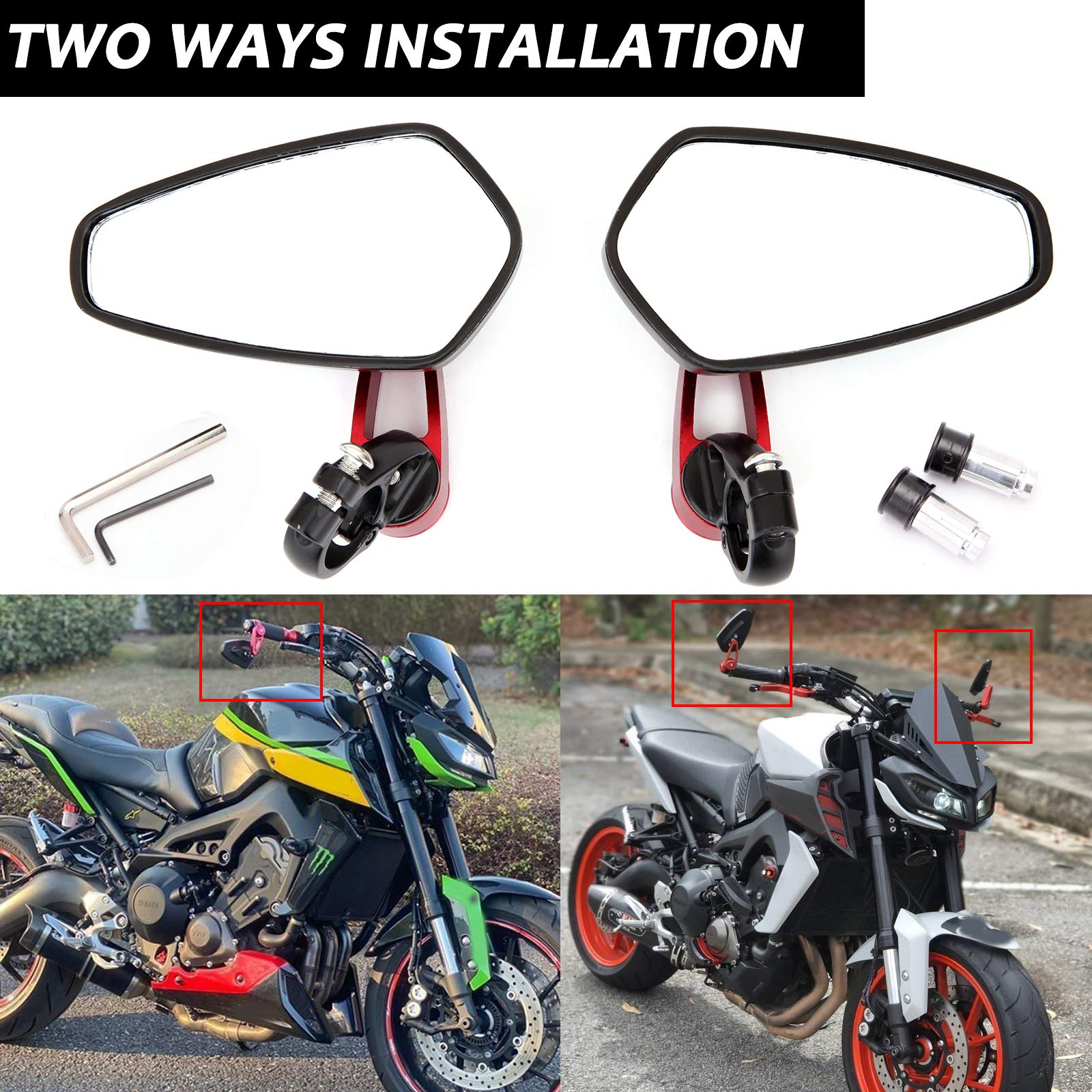Amazon.com: Universal Red Motorcycle Billet Aluminum 7/8